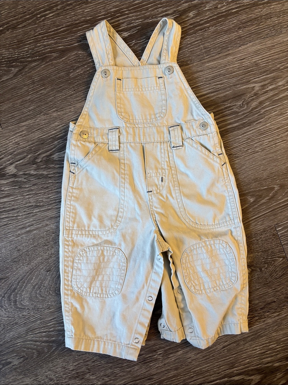 Faded Glory Light Beige Baby Overalls
